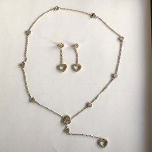 Tiffany & Co heart lariat necklace and earrings.